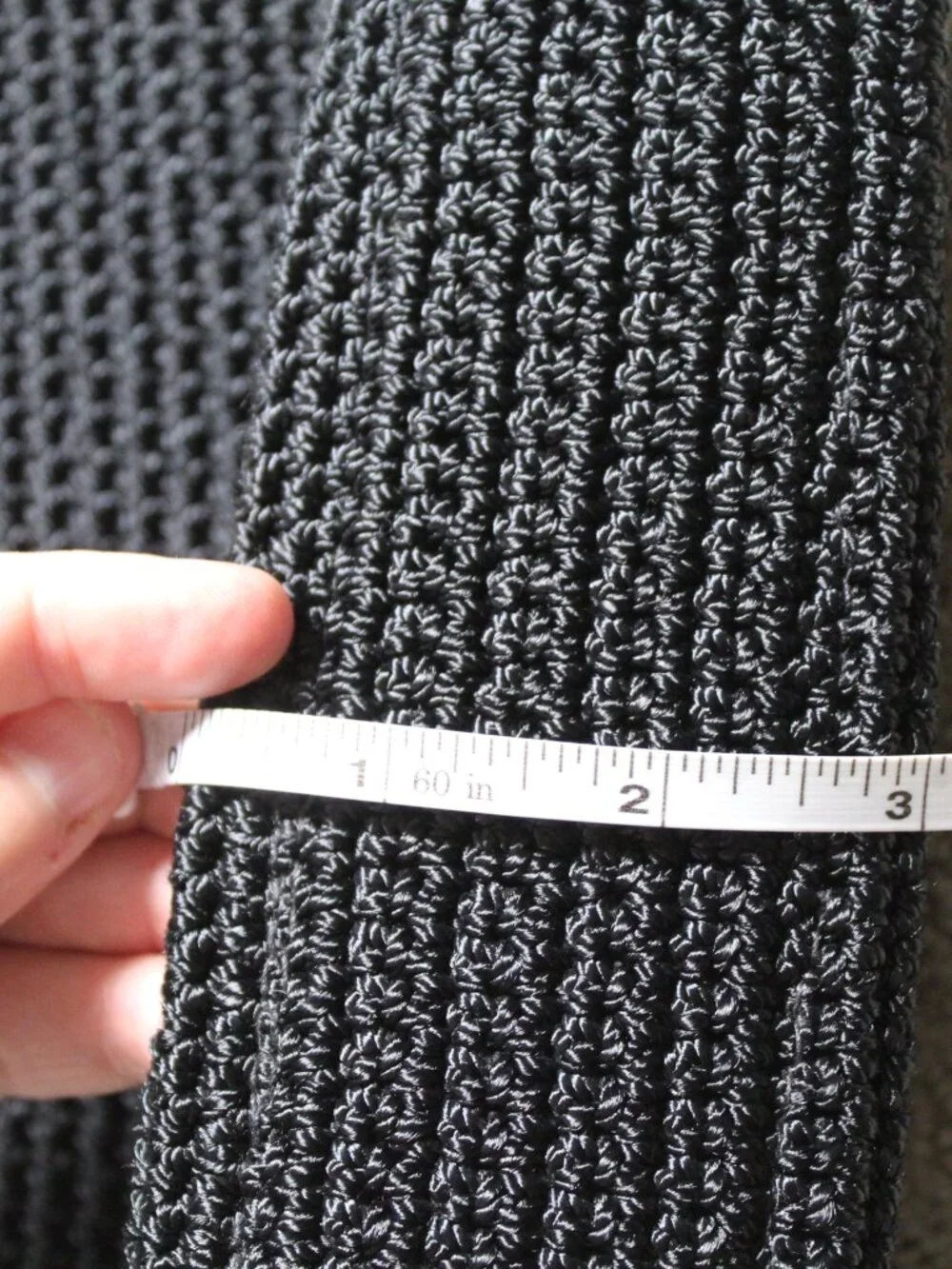 The Sak Black Handbag Shoulder Bag Purse Crocheted Nylon Strap Medium Size